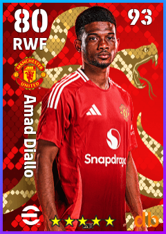 Amad Diallo — RWF, OVR 80, MAX 93