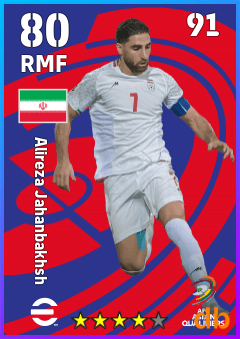 Alireza Jahanbakhsh — RMF, OVR 80, MAX 91