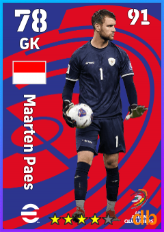 Maarten Paes — GK, OVR 78, MAX 91