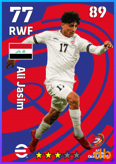 Ali Jasim — RWF, OVR 77, MAX 89