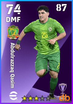 Abdulrazzaq Qasim — DMF, OVR 74, MAX 87
