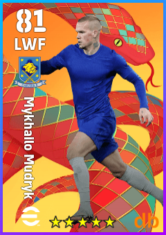 Mykhailo Mudryk — LWF, OVR 81, MAX 81