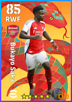 Bukayo Saka — RWF, OVR 85, MAX 85