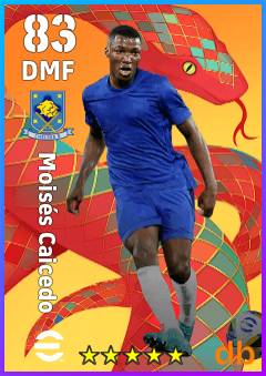 Moisés Caicedo — DMF, OVR 83, MAX 83