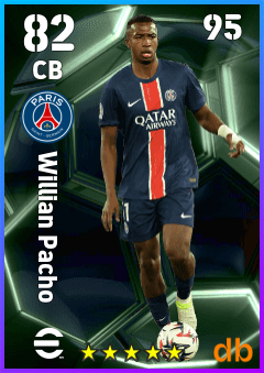 Willian Pacho — CB, OVR 82, MAX 95