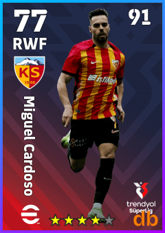 Miguel Cardoso — RWF, OVR 77, MAX 91