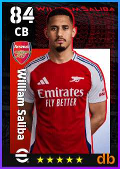 William Saliba — CB, OVR 84, MAX 84