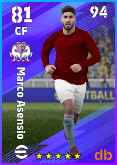 Marco Asensio — CF, OVR 81, MAX 94