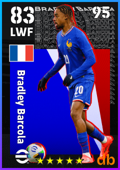 Bradley Barcola — LWF, OVR 83, MAX 95
