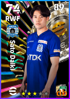 Sato Daiki — RWF, OVR 74, MAX 89