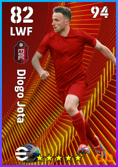Diogo Jota — LWF, OVR 82, MAX 94