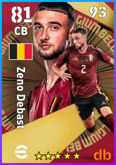 Zeno Debast — CB, OVR 81, MAX 93