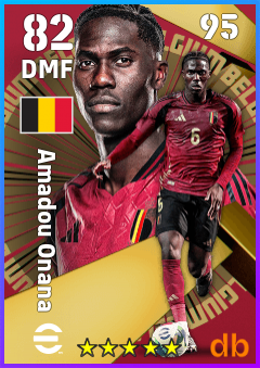 Amadou Onana — DMF, OVR 82, MAX 95