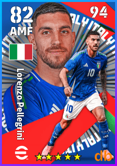 Lorenzo Pellegrini — AMF, OVR 82, MAX 94