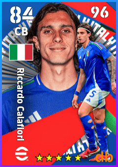 Riccardo Calafiori — CB, OVR 84, MAX 96