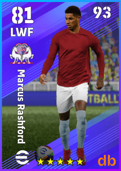 Marcus Rashford — LWF, OVR 81, MAX 93