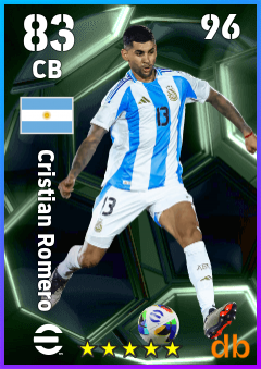 Cristian Romero — CB, OVR 83, MAX 96