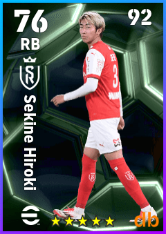 Sekine Hiroki — RB, OVR 76, MAX 92
