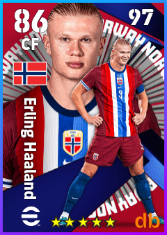 Erling Haaland — CF, OVR 86, MAX 97