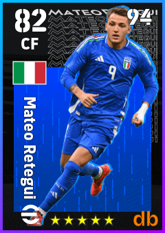 Mateo Retegui — CF, OVR 82, MAX 94