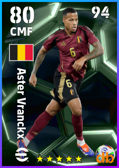 Aster Vranckx — CMF, OVR 80, MAX 94