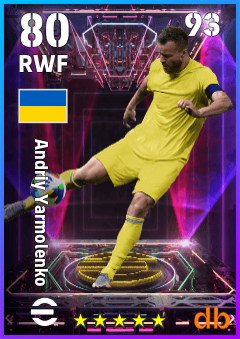 Andriy Yarmolenko — RWF, OVR 80, MAX 93