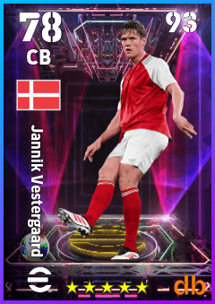Jannik Vestergaard — CB, OVR 78, MAX 93