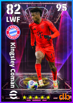 Kingsley Coman — LWF, OVR 82, MAX 95