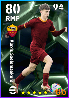 Alexis Saelemaekers — RMF, OVR 80, MAX 94