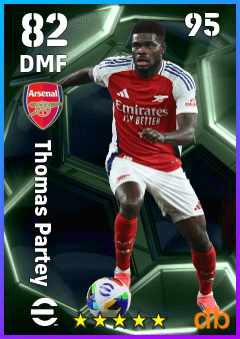Thomas Partey — DMF, OVR 82, MAX 95