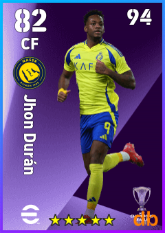 Jhon Durán — CF, OVR 82, MAX 94
