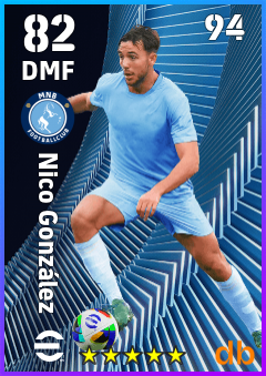 Nico González — DMF, OVR 82, MAX 94