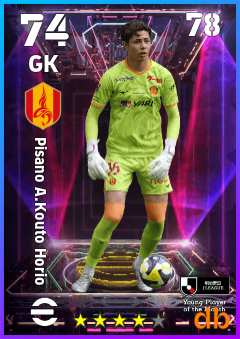 Pisano A.Kouto Horio — GK, OVR 74, MAX 78