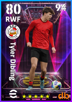 Tyler Dibling — RWF, OVR 80, MAX 94