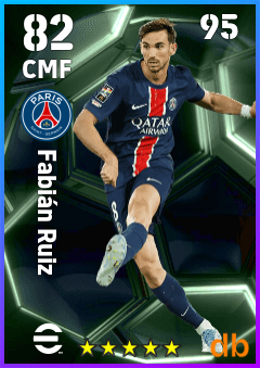 Fabián Ruiz — CMF, OVR 82, MAX 95