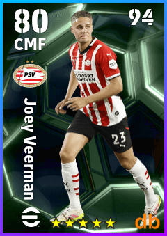 Joey Veerman — CMF, OVR 80, MAX 94