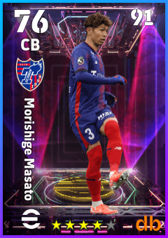 Morishige Masato — CB, OVR 76, MAX 91