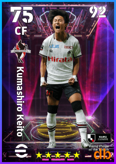 Kumashiro Keito — CF, OVR 75, MAX 92