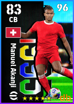 Manuel Akanji — CB, OVR 83, MAX 96