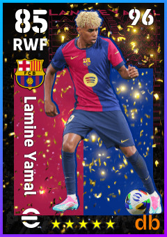 Lamine Yamal — RWF, OVR 85, MAX 96