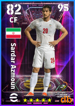 Sardar Azmoun — CF, OVR 82, MAX 95
