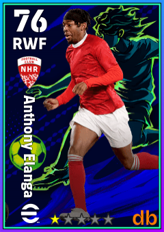 Anthony Elanga — RWF, OVR 76, MAX 76