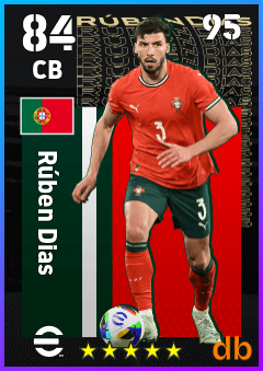 Rúben Dias — CB, OVR 84, MAX 95