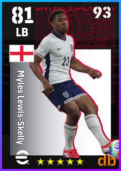 Myles Lewis-Skelly — LB, OVR 81, MAX 93