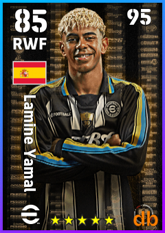 Lamine Yamal — RWF, OVR 85, MAX 95