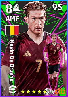 Kevin De Bruyne — AMF, OVR 84, MAX 95