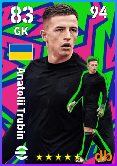 Anatolii Trubin — GK, OVR 83, MAX 94
