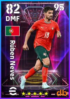 Rúben Neves — DMF, OVR 82, MAX 95