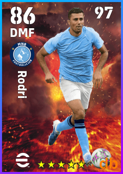 Rodri — DMF, OVR 86, MAX 97