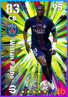 Willian Pacho — CB, OVR 83, MAX 95